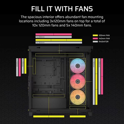 Obudowa Corsair FRAME 4500X LX-R RGB Tempered Glass Mid-Tower, Black