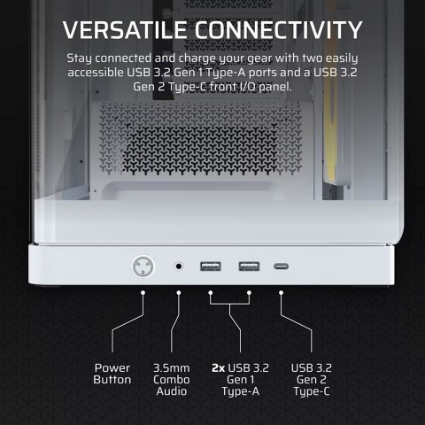 Obudowa Corsair FRAME 4500X LX-R RGB Tempered Glass Mid-Tower, White