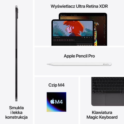 Apple iPad Pro 5G Apple M TD-LTE & FDD-LTE 2 TB 27,9 cm (11") 16 GB Wi-Fi 6E (802.11ax) iPadOS 17 Srebrny