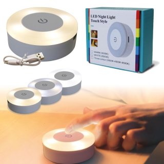 Zestaw 5x Lampka Nocna LED Dotykowa USB - 3 Barwy Światła, Samoprzylepna