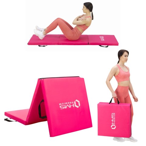 MGS02 MATERAC GIMNASTYCZNY SKŁADANY 1800x600MM PINK HMS PREMIUM