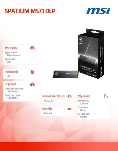 Dysk SSD SPATIUM M571 DLP 2TB M.2 PCIe 5.0 14500 11000