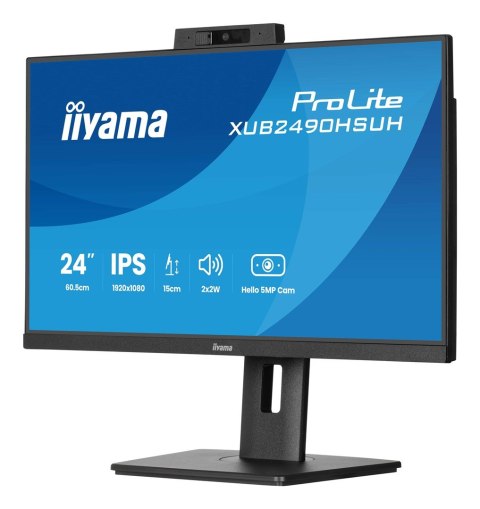 Monitor Iiyama TFT XUB2490HSUH IPS 24''//HDMI/DP/USB/Webcam/hoev - Płaski ekran - 60,5 cm