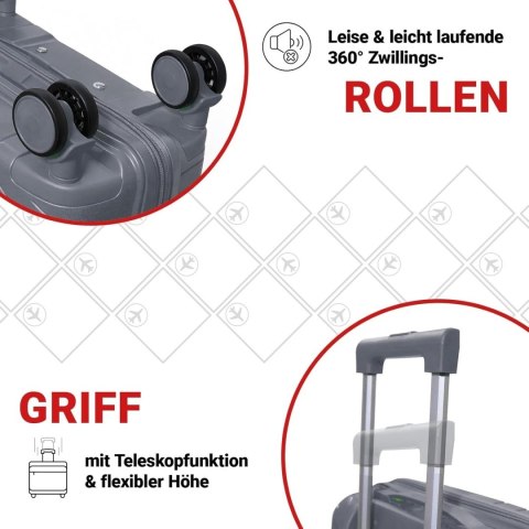 Walizki Podróżne Berwin Zestaw 3 szt Twarde Na Kółkach TSA XL L M Samolot