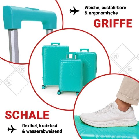 Zestaw Walizek Podróżnych Berwin 3 szt Twarde Na Kółkach TSA XL L M