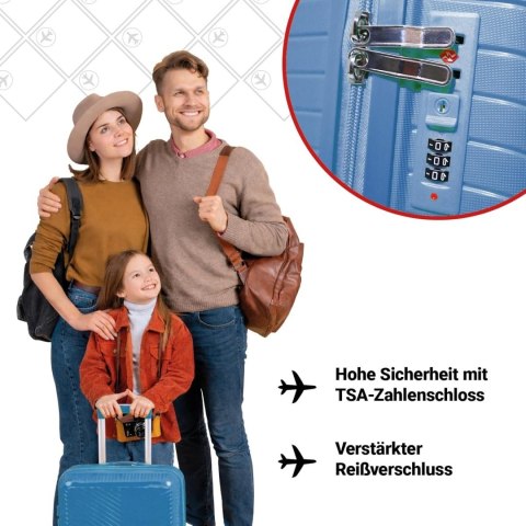 Zestaw Walizek Podróżnych Berwin 3 szt Twarde Na Kółkach TSA XL L M