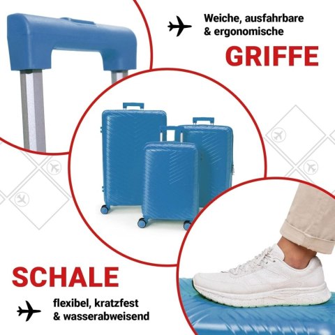 Zestaw Walizek Podróżnych Berwin 3 szt Twarde Na Kółkach TSA XL L M