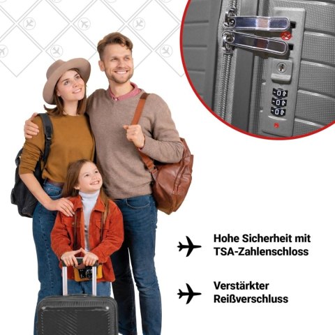 Zestaw Walizek Podróżnych Berwin 3 szt Twarde Na Kółkach TSA XL L M