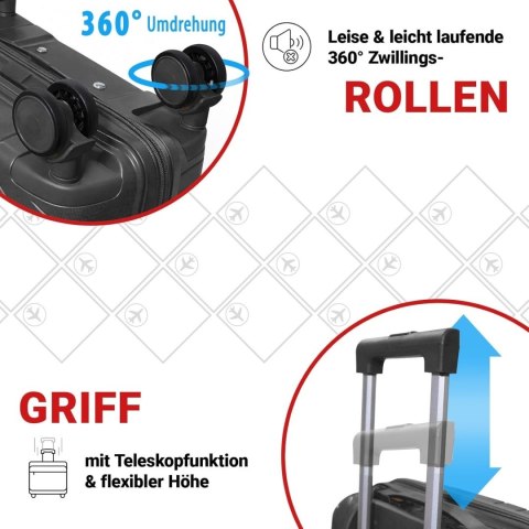 Zestaw Walizek Podróżnych Berwin 3 szt Twarde Na Kółkach TSA XL L M