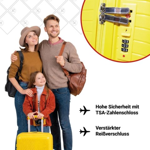 Zestaw Walizek Podróżnych Berwin 3 szt Twarde Na Kółkach TSA XL L M