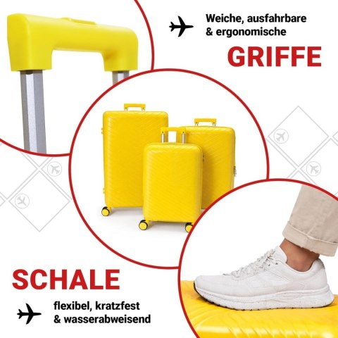 Zestaw Walizek Podróżnych Berwin 3 szt Twarde Na Kółkach TSA XL L M