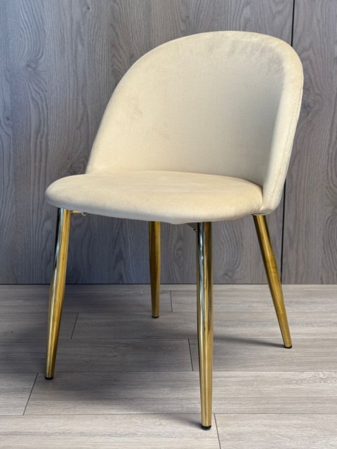 Krzesło tapicerowane GLORIA CREAM VELVET GOLD