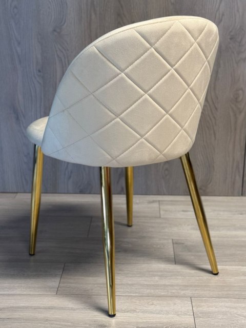 Krzesło tapicerowane GLORIA CREAM VELVET GOLD
