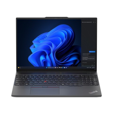Lenovo ThinkPad E16 Gen 2 Ryzen 5 7535U 16"WUXGA IPS 300nits AG 8GB DDR5 SSD256 660M Backlit Kb FgPr Cam1080p 47Wh W11Pro Black 
