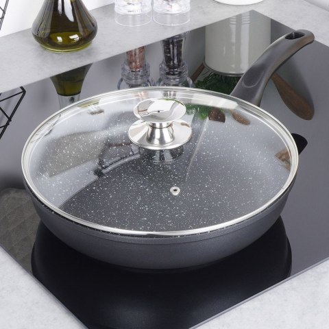 Patelnia Granitowa z Pokrywką 28 cm ORION Grande do Indukcji