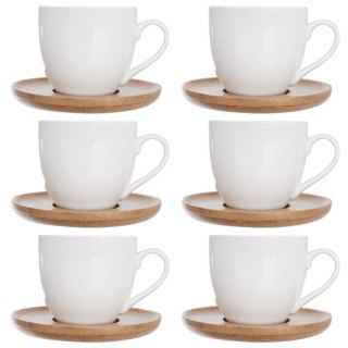 Zestaw Filiżanek z Podstawkami Porcelanowe Małe Białe 6 szt. ORION 100 ml