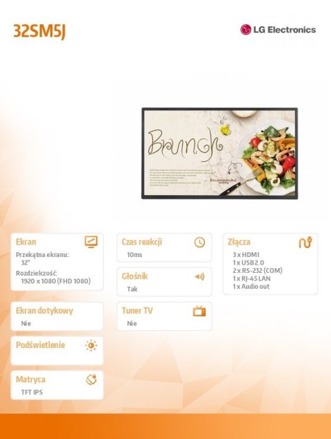 Monitor 32 cale 32SM5J IPS 24 7 400cd m2 webOS 6 0