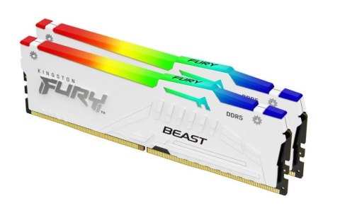 Pamięć DDR5 Fury Beast RGB 32GB(2*16GB) 5600 CL40 biała