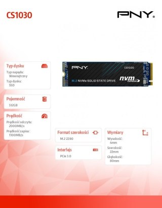 Dysk SSD 512GB M 2 2280 PCIe M280CS1030-512-BLK BULK