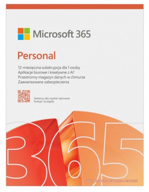 M365 Personal PL 1Y 1U 5D Win Mac Box EP2-32454 Zastępuje P N: QQ2-01752