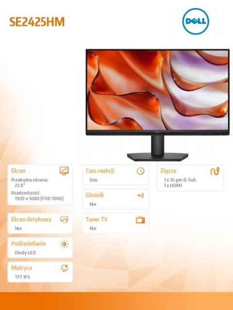 Monitor SE2425HM 23.8 cala LED IPS 1920x1080 HDMI VGA 3Y