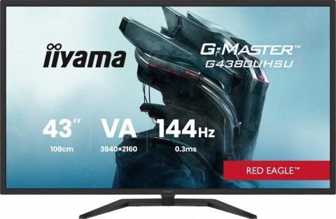 Monitor G-Master 42 5 cala G4380UHSU-B2 4K VA  2xHDMI 2 1  2xDP  0 3ms  144Hz  550cd  4000:1  USB HUBx4  2x7W