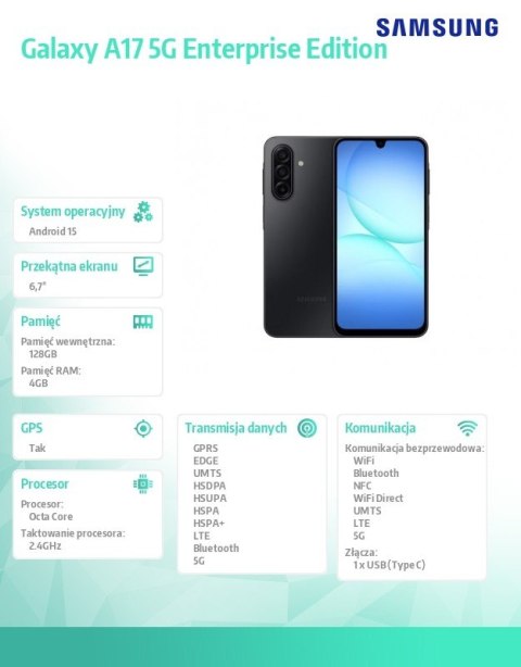 Smartfon Galaxy A17 5G 4 128GB Enterprise Edition czarny
