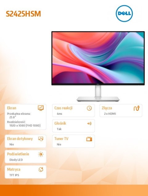 Monitor S2425HSM 23 8 cala LED IPS 1920x1080 2X HDMI 3Y