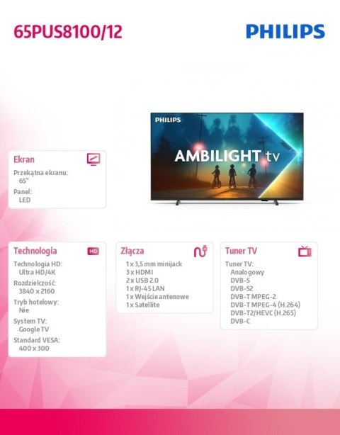 Telewizor LED 65 cali 65PUS8100 12