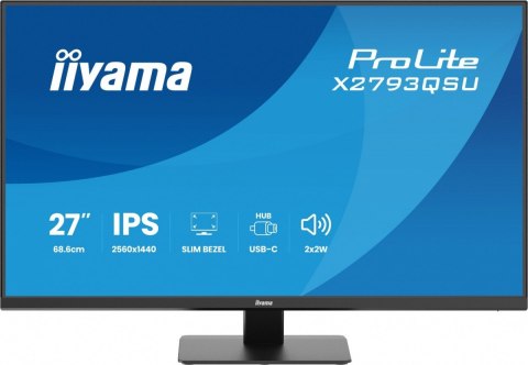 Monitor 27 cali X2793QSU-B1 IPS, QHD, HDMI, DP, 2xUSB