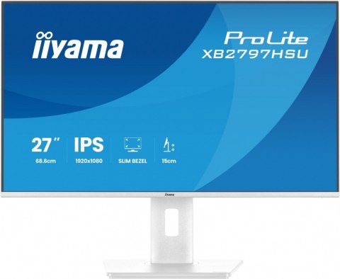 Monitor 27 cali XB2797HSU-W1 IPS, FHD, HDMI, DP, 120Hz, 2xUSBv3.2, 2xUSB-C, 350 CD, x2W, HAS 150/PIVOT, Biały