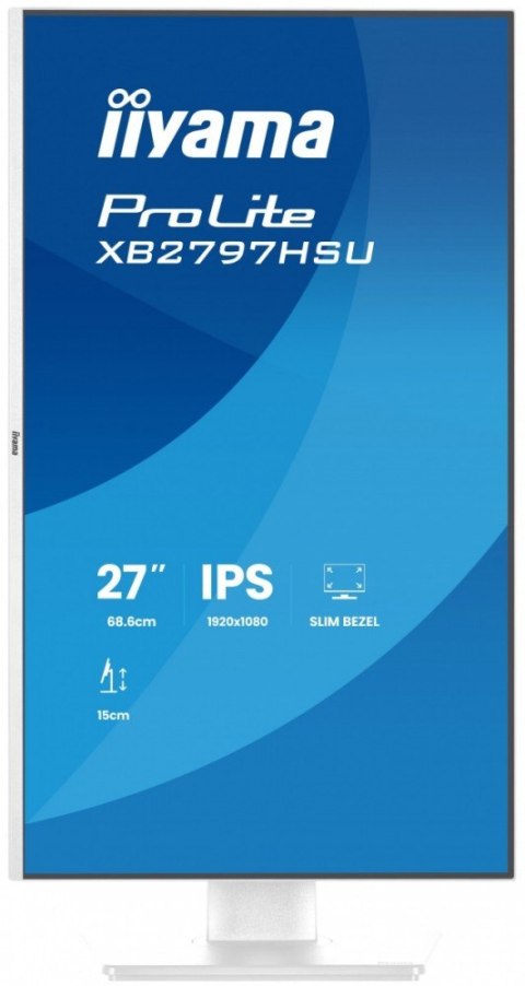 Monitor 27 cali XB2797HSU-W1 IPS, FHD, HDMI, DP, 120Hz, 2xUSBv3.2, 2xUSB-C, 350 CD, x2W, HAS 150/PIVOT, Biały