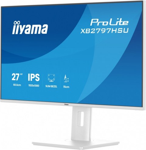Monitor 27 cali XB2797HSU-W1 IPS, FHD, HDMI, DP, 120Hz, 2xUSBv3.2, 2xUSB-C, 350 CD, x2W, HAS 150/PIVOT, Biały
