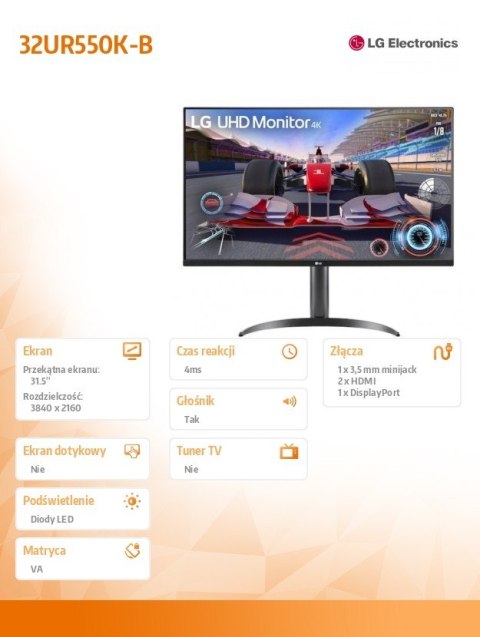 Monitor 32 cale 32UR550K-B