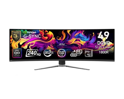 Monitor MPG 491CQPX QD-OLED LED QD-LED Zakrzywiony 240Hz 49 cali Czarny