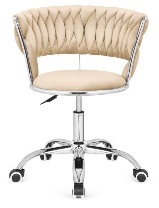Krzesło obrotowe warkocz TRECCIA OFFICE BEIGE VELVET