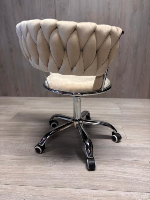 Krzesło obrotowe warkocz TRECCIA OFFICE BEIGE VELVET