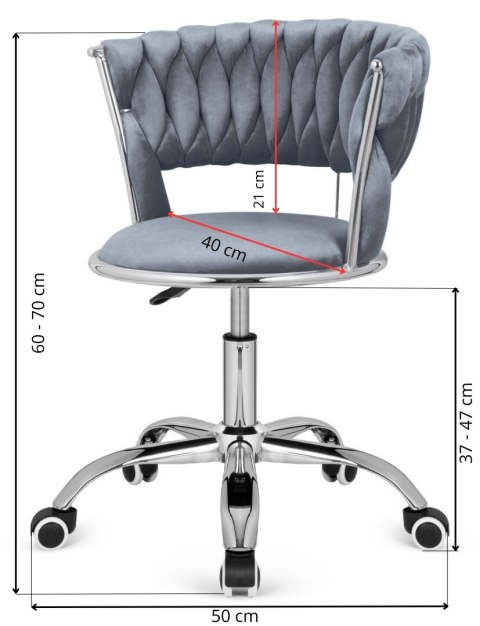 Krzesło obrotowe warkocz TRECCIA OFFICE BEIGE VELVET