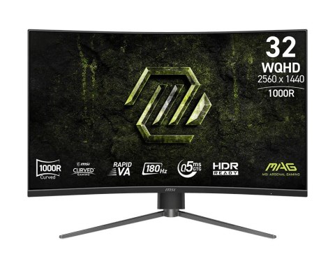 Monitor MAG 325CQPF E18 31 5 LED WQHD LED Zakrzywiony 180Hz Czarny