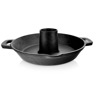 Patelnia Żeliwna 28 cm ORION Litina ze Stojakiem na Kurczaka Grill