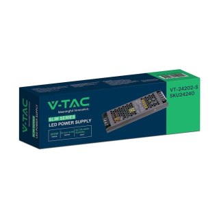 Zasilacz do LED modułowy montażowy SLIM V-TAC 200W 24V 8.25A IP20 filtr EMI VT-24202-S