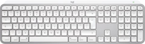 Logitech Master MX Keys S for Mac klawiatura Biuro RF Wireless + Bluetooth QWERTY Amerykański międzynarodowy Aluminium, Biały