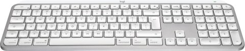 Logitech Master MX Keys S for Mac klawiatura Biuro RF Wireless + Bluetooth QWERTY Amerykański międzynarodowy Aluminium, Biały