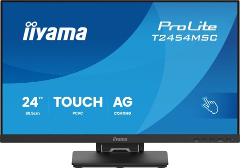 Monitor dotykowy iiyama ProLite 24" IPS z technologią InCell PCAP (10pkt), z powłoką antyrefleksyjną oraz elastyczną podstawą