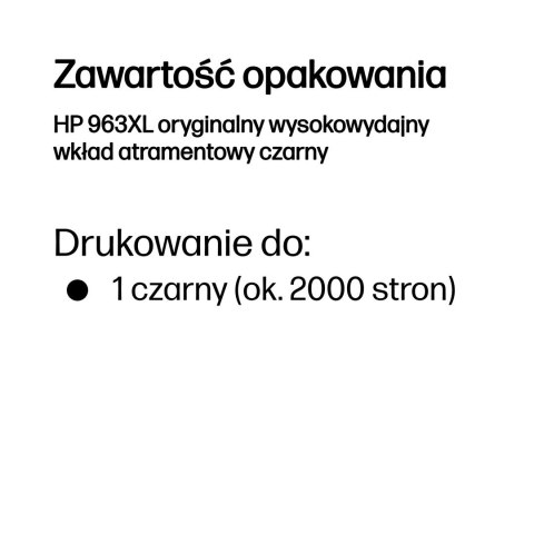 HP 963XL oryginalny wysokowydajny wkład atramentowy czarny