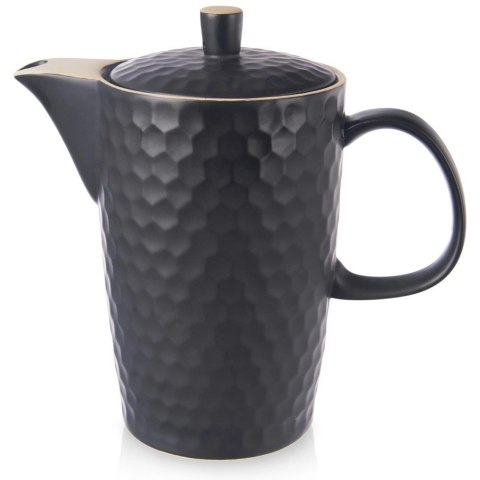 Dzbanek do Kawy Herbaty Napojów Ceramiczny Czarny Ozdobny Solidny ORION 1,3 l