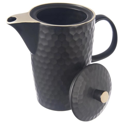 Dzbanek do Kawy Herbaty Napojów Ceramiczny Czarny Ozdobny Solidny ORION 1,3 l