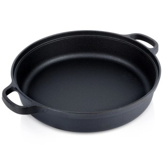 Patelnia Żeliwna Głęboka Gaz Indukcja Grill Solidna Trwała ORION 30 cm