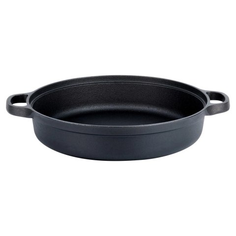 Patelnia Żeliwna Głęboka Gaz Indukcja Grill Solidna Trwała ORION 30 cm