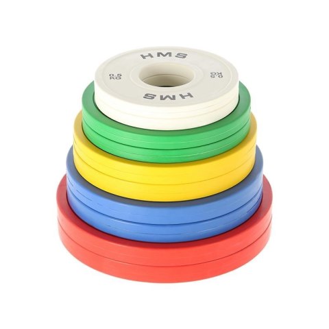 Zestaw talerzy olimpijskich Bumper 2x (0.5kg,1kg,1.5kg,2kg,2.5kg) HMS CBRS Set